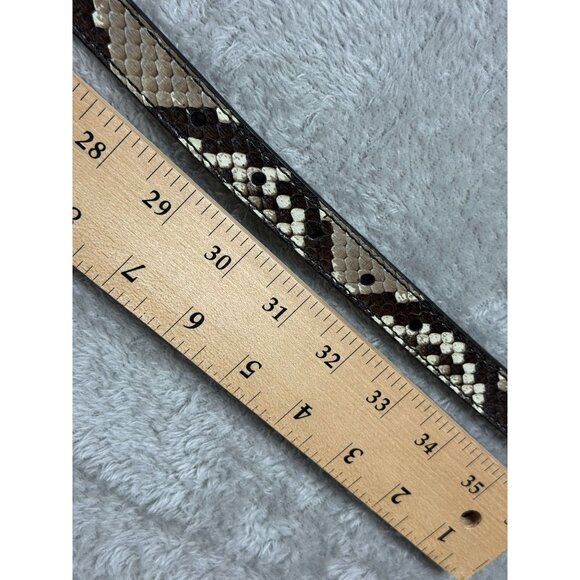 Kate Cate Thin Kim Python-Print Calfskin Leather Belt With Western-Style Silver main image 8